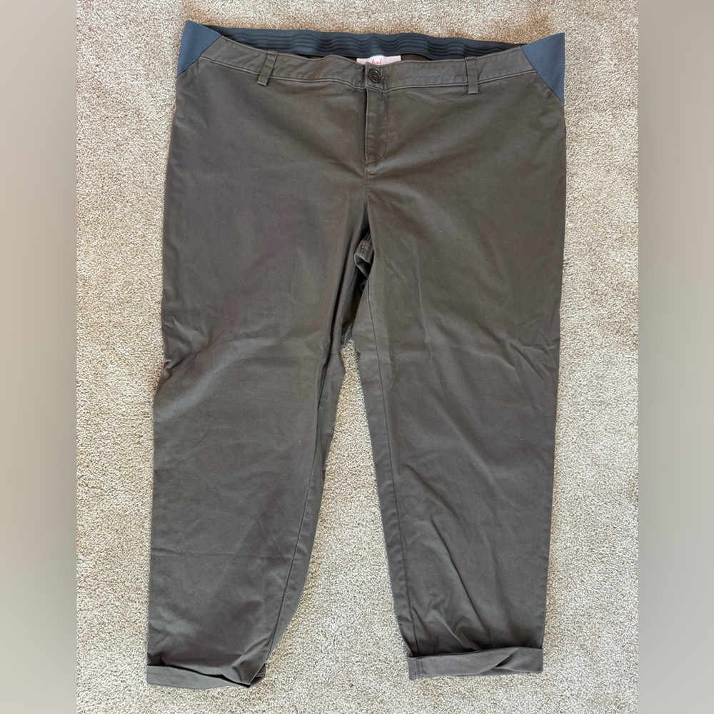 Washed Dark Brown Isabel Maternity Crop pants